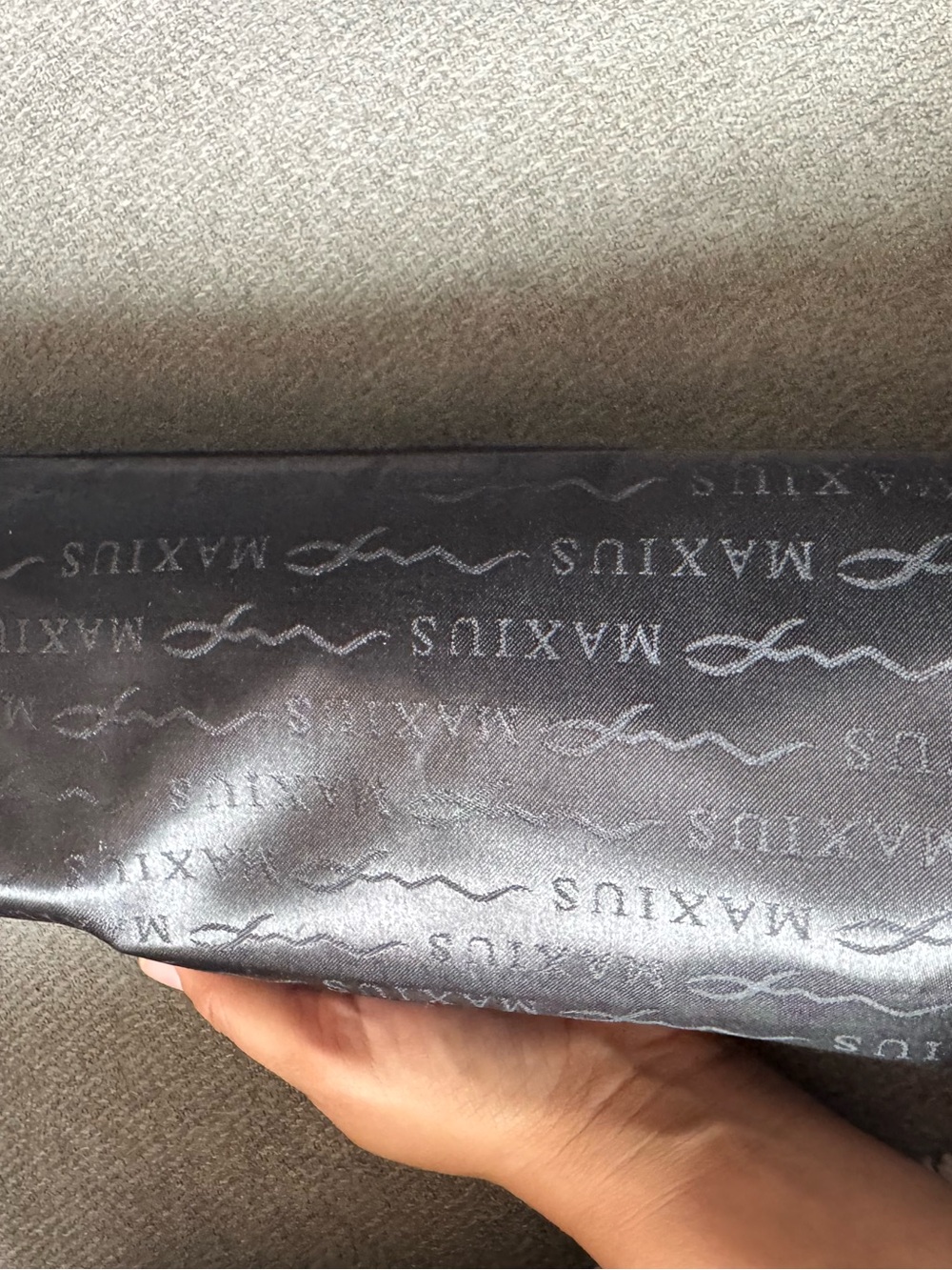 Maxxus Gray Satin Logo Clutch